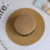 Spring And New Retro Gold Braided Flat Head Straw Lady Wide Eaves Sunscreen Sun Summer Hat Cap C19041701