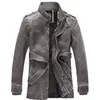 Men's Jackets Mens Fashion Classic Retro Stand Collar PU Leather Jacket Motorcycle Plus Veet Belt Design Large Size M-4XL