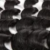 Malezya bakire saç uzatma 8-30 inç derin dalga demetleri 13X4 dantel ön 4 adet/grup kıvırcık insan saçı dantel ön