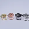 Universal 360 Degree Double Love Heart Shape Finger Ring Holder Crystal Diamond Ring Phone Holder Stand Phone Holder