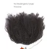 아프리카 킨 키스 곱슬 머리 인간 머리카락 포니 테일 꼬투리 곱슬 머리 클립 클로즈 Drawstring 머리 포니 테일 확장 자연 블랙 120g (16inch)