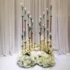 Nuevo estilo, soporte de exhibición de flores de Metal, Pilar de pasillo de boda de cristal alto, soporte de flores de cristal, decoración de boda senyu0452