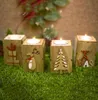 30pcs Christmas Wood Veller Candlestick Table Lamp for Tea Light Decoration