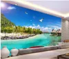 3d murals wallpaper for living room Seaside scenery TV background wall decoration