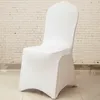 50Pcs Banquet White Spandex Elastic Chair Covers Slipcover Universal Wedding Hotel Decor Party Folding Chair Seat Cover Case