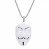 Film V moordenaars masker ketting tij mannelijke hiphop hanger ketting punk sieraden groothandel gouden kleur kettingen voor mannen