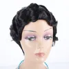 Short Lace Front Human Hair Brazilian Finger Wave Ocean Wave Pixie Cut Lace Part Human Hair