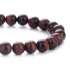 Pulseira de pedra natural 8mm contas vermelhas braceletes de olho de tigre para homens mulheres jóias estiramento pulseira de moda acessórios