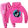 Teen Kids Tik Tok Hoodie ve Sweetpants Set 2pcs 2pcs Hooded Sweatshirt Trailsuit Toddler Erkek Kız Pantstops4532443