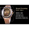 Forsining Acier Inoxydable Classique Série Transparent Or Mouvement Steampunk Hommes Mécanique Squelette Montres Top Marque Luxury172k