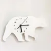 Relógios de parede Polar Bear Kids Silhouette Berçário Relógio Monocromo para Crianças Decoração da Decoração de Figuras de Presente Props1