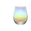 20 onças sem chumbo Cristal Egg vinho copo de vidro Tumbler Modern Grande Capacidade Ion banhado Arco-íris transparente Household Sala Craft EEA1290-3