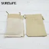 50 pcs Noël Petit Toile De Jute Linge Jute Cordon Cadeau Sacs Sac De Mariage Fête D'anniversaire Rustique Poche Bébé Douche Fournitures