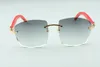 Sıcak yeni güneş gözlüğü A4189706-3 doğal kırmızı ahşap bacakları, Fabrika doğrudan en kaliteli moda unisex gözlük