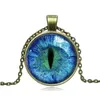 Necklaces Mens Three-dimensional dragon eye Glass Necklace Pendant colorful eye pendant Glass Cabochon Dome beautiful Necklaces Men jewelry