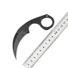 Taktisk Taktisk Karambit Claw Knife 440c Svart / Vit Sten Tvättblad Stålhandtag Karambit med ABS K-mantel