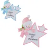 Maxora personlig baby första jul ornament blå pojke rosa tjej stjärna som hantverk souvenir för natal baby gåvor