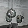 moderrn Glass Pendant Light Study Hemp Rope Suspension pendant Lamp globe round hanglamp light fixtures1150408