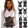 Steampunk Corset Top Vrouwen Corset Sexy Bustier Gothic Corselet Bovenborst Lederen Bustier Taille Trainer Plus Size 6xl Staal Boned11990