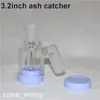 Hookahs 3.2 tum glasaska catcher med avtagbar 7 ml silikonbehållare för mini dab oljerig 14mm 18mm ashcatcher bong