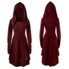 S-5xl senhora vestido com capuz Idade média renascimento dia das bruxas arqueiro cosplay trajes vintage bandagem medieval vestido