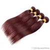 DHL FedEx Free 3PCS / LOT 100G / Piece CE сертифицированные волосы ткачество Малайзийская Virgin Remy Color 99J #