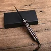 Новое поступление Дамаск маленький складной нож Damascussteel Drop Point Blade Blade Rasewood + листовая ручка из нержавеющей стали EDC карманные ножи