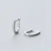 925 Orecchini a cerchio zircone Ushaped Sterling Ushaped Fashion Girl Girl Ear Hoop Earrings9228872