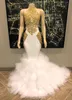 2020 White and Gold Prom Dresses New Cascading Tiered Ruffles Lace Up Princess Sweet 16 Prom Ball Gowns Evening Dress Custom Made BC1515