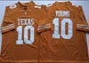 Mens Texas Longhorns Anpassade college fotbollsbruta orange vita valfritt namn Watson McCoy Young 11 Ehlinger Humphrey Sterns Jersey