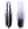 long black white wig