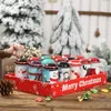 Christmas Candy Tin Box Merry Xmas Santa Claus Snowman Pattern Snack Candy Storage Boxes Children Sweets Gift Happy New Year Home Decoration