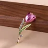 diamond Flower Tulip Brooch Pins Enamel Flower Brooch Corsage Lapel Pins designer brooches Wedding Brooch Fashion Jewelry for Women