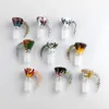 Smoking Accessories Downward Bent Style 9 Kind Colors Wig Wag Glass Bowls With Male 14mm 18mm Joints