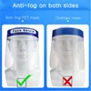 Gesichtsschutz Maske Anti-Fog-Isolation Vollschutzmasken mit Gummiband Sponge Stirnband HD transparenten PET-Schutz Anti Splash Staub
