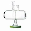 Verre en gros de bongs Infinity Waterfall 7 pouces Tuyaux d'eau en verre à gravité inversible Huile Dab Rigs 14mm Joint mâle avec bol