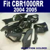 Original mögel Motorcykeldelar till Honda 04 05 CBR 1000 RR All Matte Black ABS Fairing Kit CBR1000RR 2004 2005 Fairings Set XB54