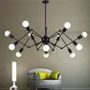 Spider Chandelier Vintage Wrought iron Pendant lamp Loft American Style Lighting Fixture 8/12/16 lights Free shipping