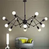 Spider Chandelier Vintage Wrought iron Pendant lamp Loft American Style Lighting Fixture 8/12/16 lights Free shipping