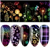 10pcs Holographic Nail Foil stickers 4*20cm Per Roll Flame Dandelion Panda Bamboo Holo Nails Transfer Decals