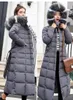 Veste d'hiver femmes 2018 nouvelles vestes longues décontractées grand col de fourrure vêtements à capuche Parkas Slim femmes manteau d'hiver chamarras de mujer