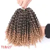 Marlybob Crochet Hair 8 Inch Short Braiding Hair Afro Kinky Curly Crochet Braids Ombre Synthetic Hair Extension for Women LS05