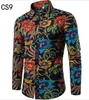 Plus Size Shirts Linen Men Shirt Long Sleeve Retro Style Hawaiian Floral Blouses Slim Fit Men Clothes Oversized 3XL 4XL 5XL