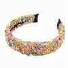 Personalized Natural Crystal Stone Headbands Colorful Stud Rhinestone Thick Women Headband Party Hairband New Fashion Crown Hair A2404