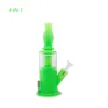 Waxmaid retail 9.3 inches glass bongs hookahs Multi Function 4 in 1 Honeycomb Silicone water pipe dab rigs comes with Nectar Collector US local stock