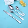 Stainless steel Gold Flatware Sets Spoon Fork Knife Tea Spoon Dinnerware Set Kitchen Bar Utensil Kitchen supplies