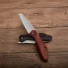 1Pcs New Pocket Folding Knife 440C Satin Blade Rosewood Handle EDC Pocket Folding Knives With Original Retail Box