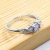 Bague en argent tanzanite à la mode 3 mm * 6 mm bague tanzanite VS naturelle pour fille bague de fiançailles tanzanite en argent massif 925 pour dame