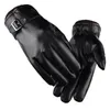 Men Gloves Dressy Genuine Leather Warm Lined Wrist Strap Autumn and Winter Plus Velvet Thick Warm Gloves Cycling Full Touch Screen