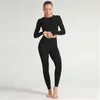 Womens Vital Seamless Yoga Tracksuit Fashion Trend Fitness Leggings+Cropped Shirts Sports Suits Women Long Sleeve Gym Active Wear 2Pcs Sets